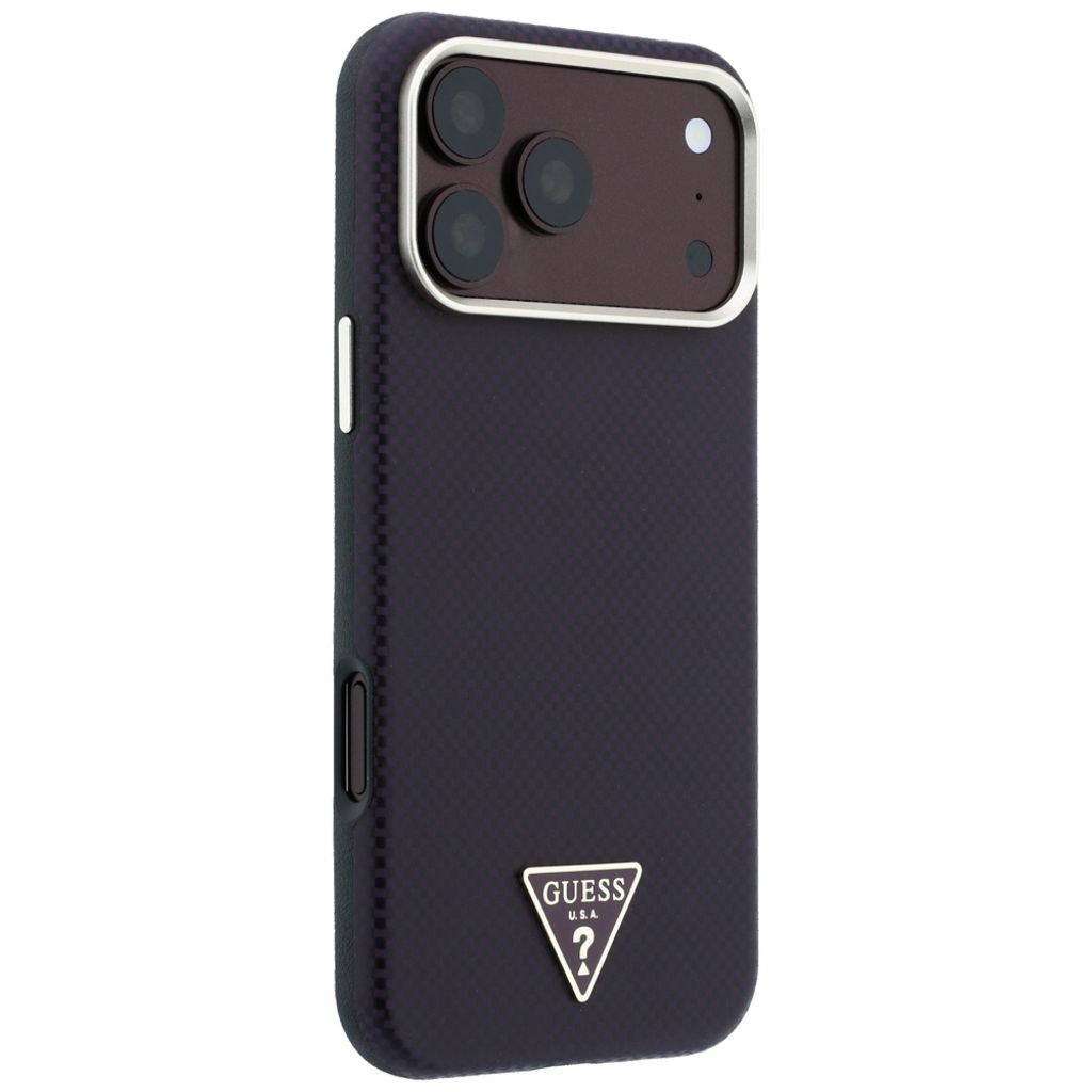 Guess Kevlar Triangle Logo MagSafe -kuori iPhone 17 Pro/18 Pro:lle - Burgundi