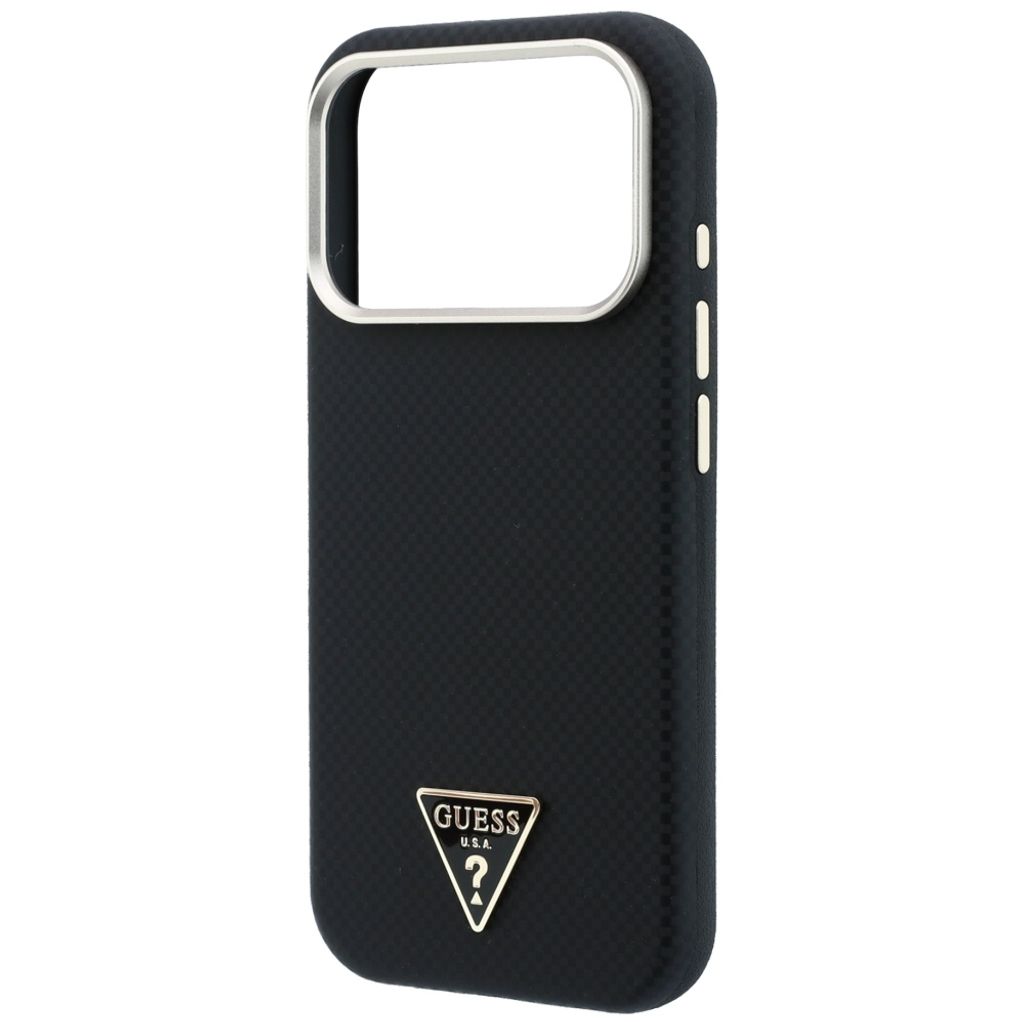 Guess Kevlar Triangle Logo MagSafe -kuori iPhone 17 Pro/18 Pro:lle - Musta