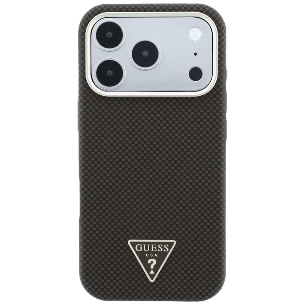 Guess Kevlar Triangle Logo MagSafe -kuori iPhone 17 Pro Max/18 Pro Max:lle - Ruskea