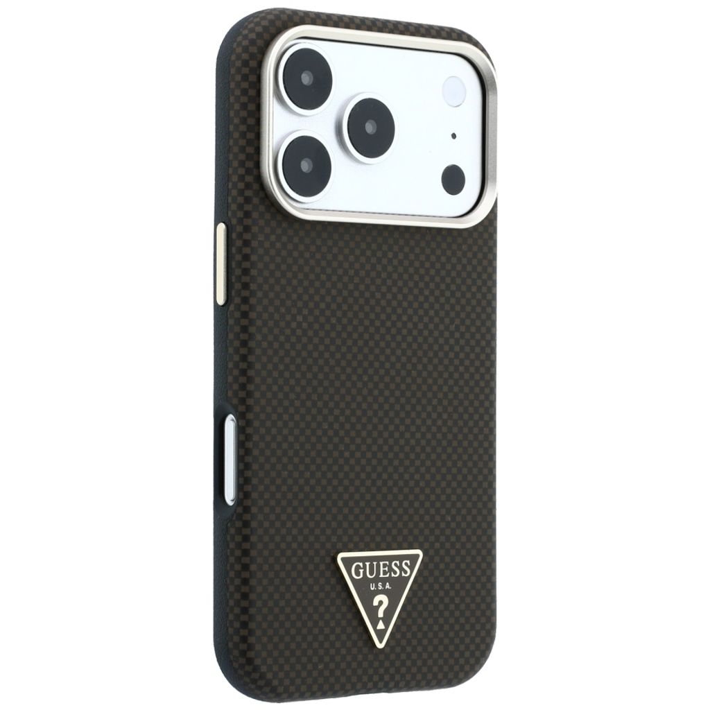 Guess Kevlar Triangle Logo MagSafe -kuori iPhone 17 Pro Max/18 Pro Max:lle - Ruskea