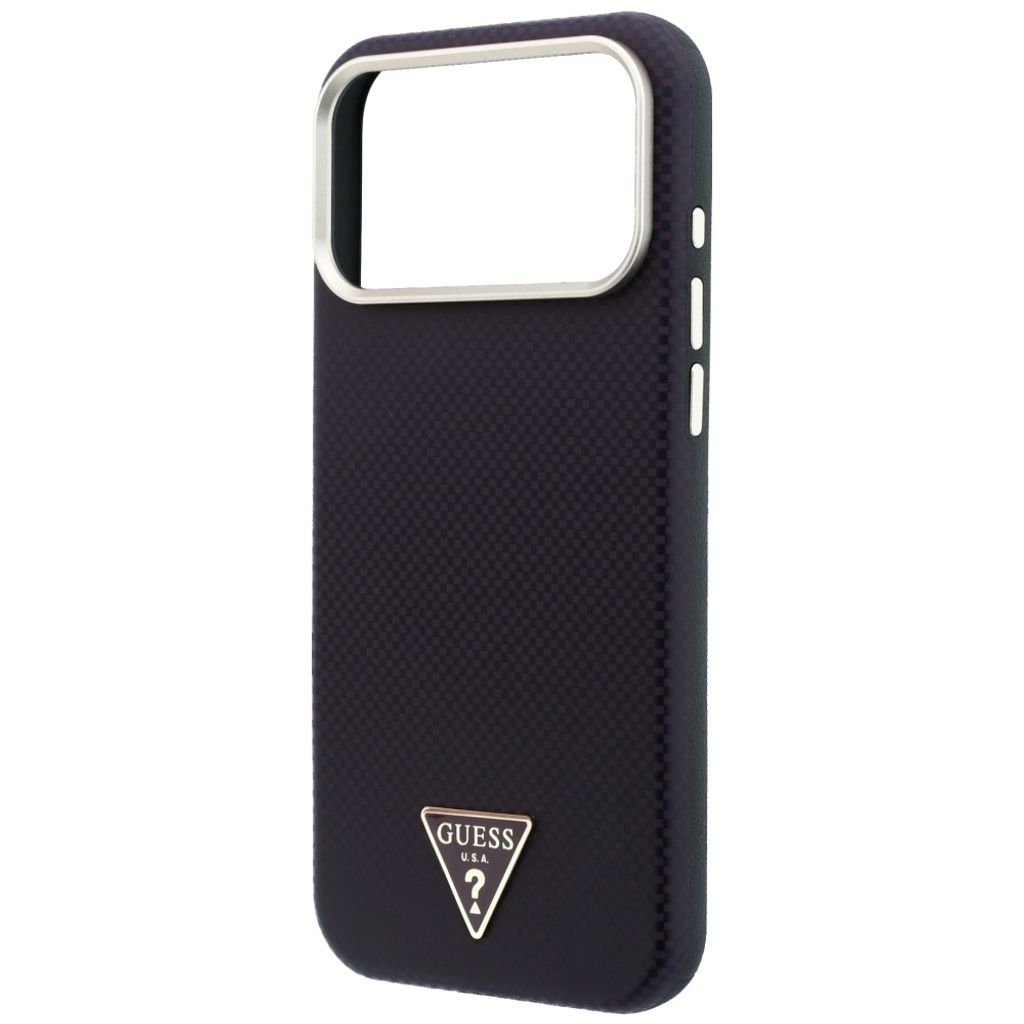 Guess Kevlar Triangle Logo MagSafe -kuori iPhone 17 Pro Max/18 Pro Max:lle - Burgundi