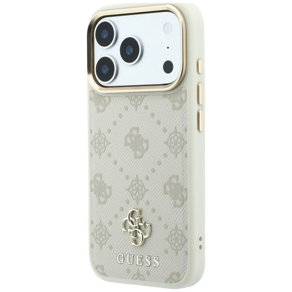 Guess Peony 4G Small Logo MagSafe -kuori iPhone 17 Pro/18 Pro:lle - Beige