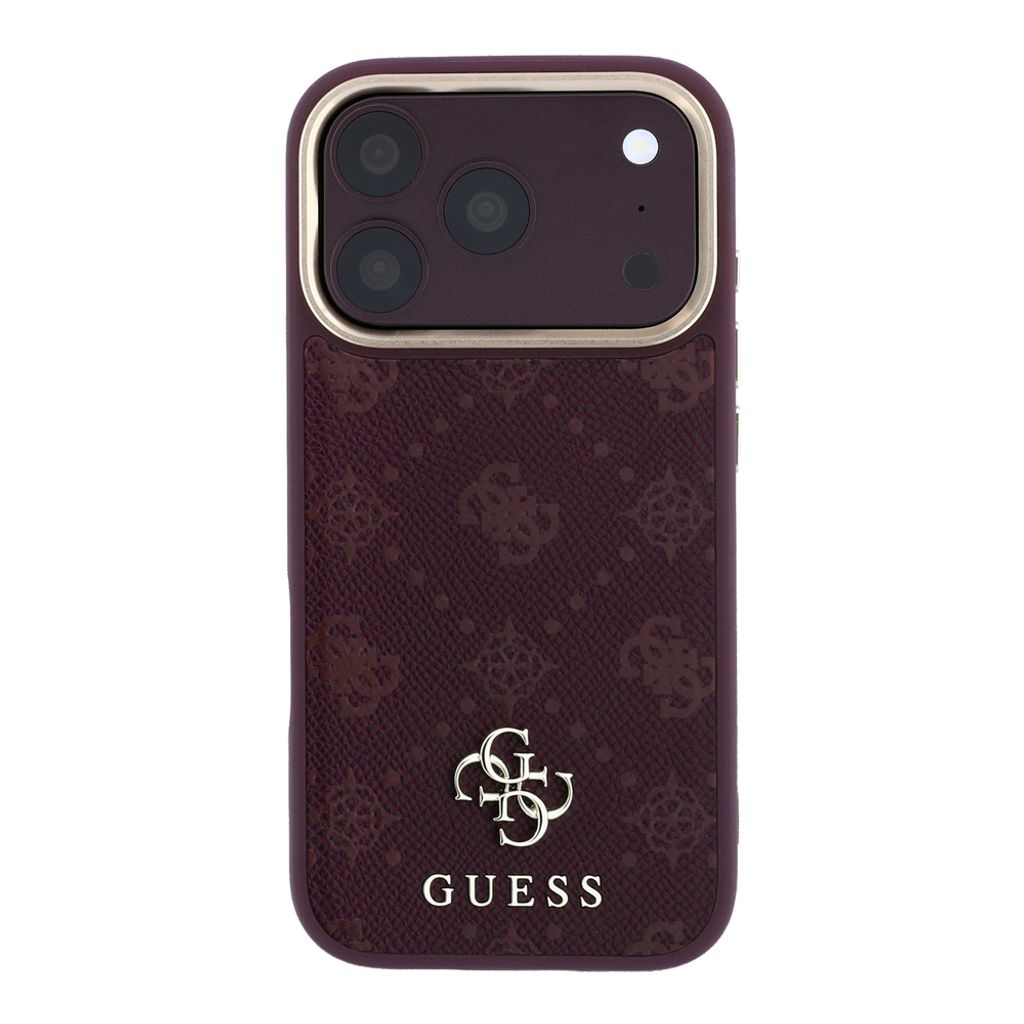 Guess Peony 4G Small Logo MagSafe -kuori iPhone 17 Pro/18 Pro:lle - Burgundi