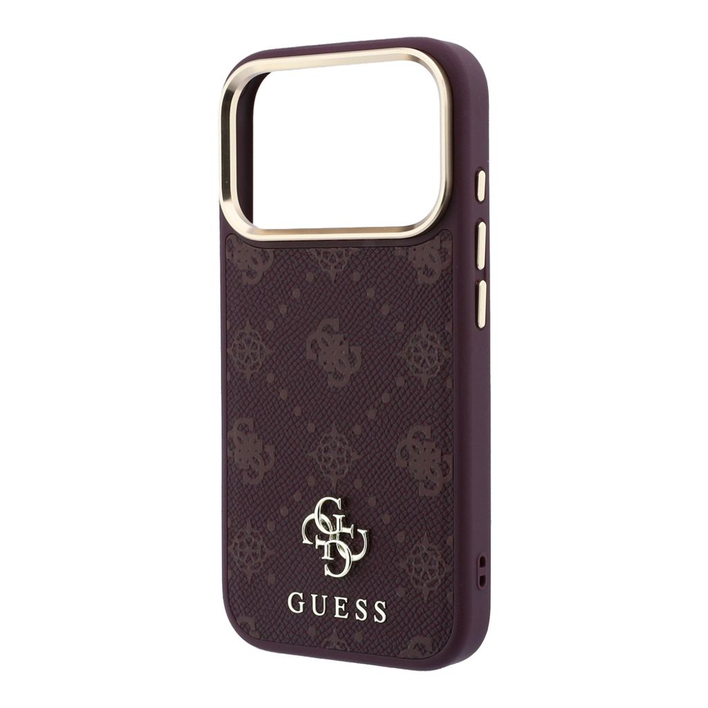 Guess Peony 4G Small Logo MagSafe -kuori iPhone 17 Pro/18 Pro:lle - Burgundi