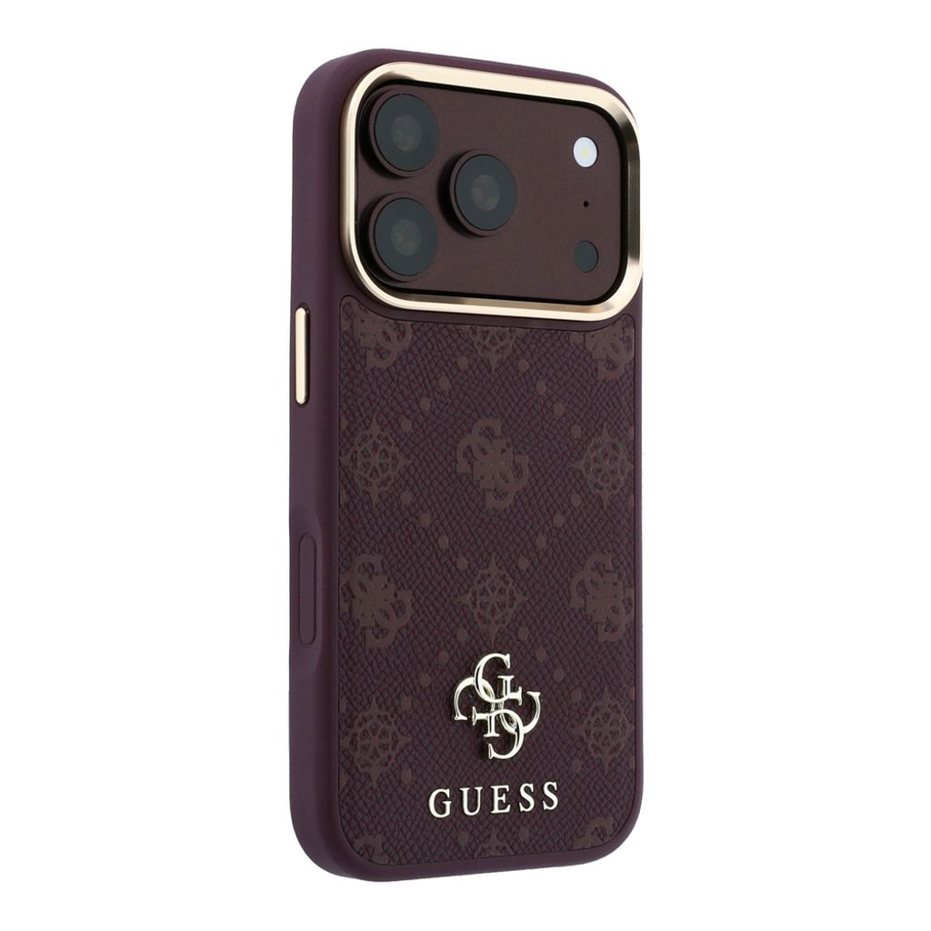 Guess Peony 4G Small Logo MagSafe -kuori iPhone 17 Pro/18 Pro:lle - Burgundi