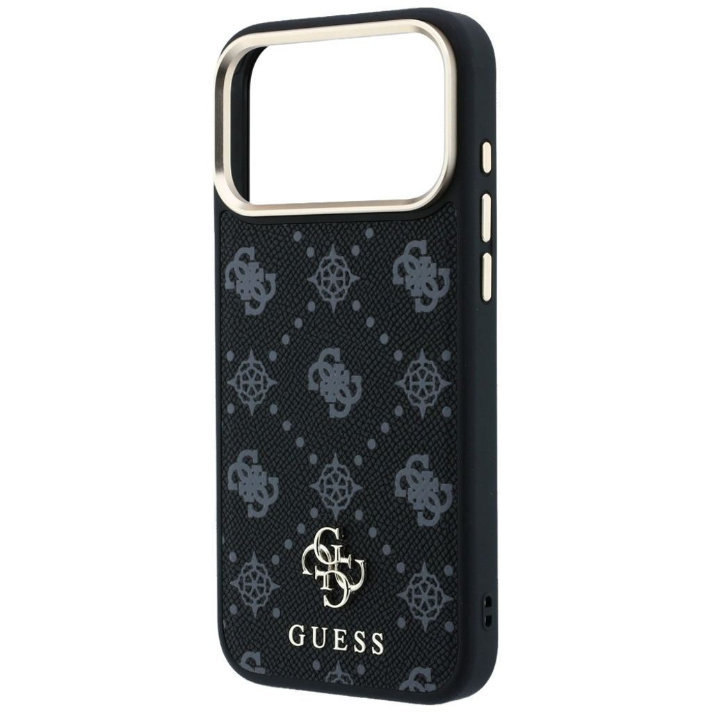 Guess Peony 4G Small Logo MagSafe -kuori iPhone 17 Pro/18 Pro:lle - Musta