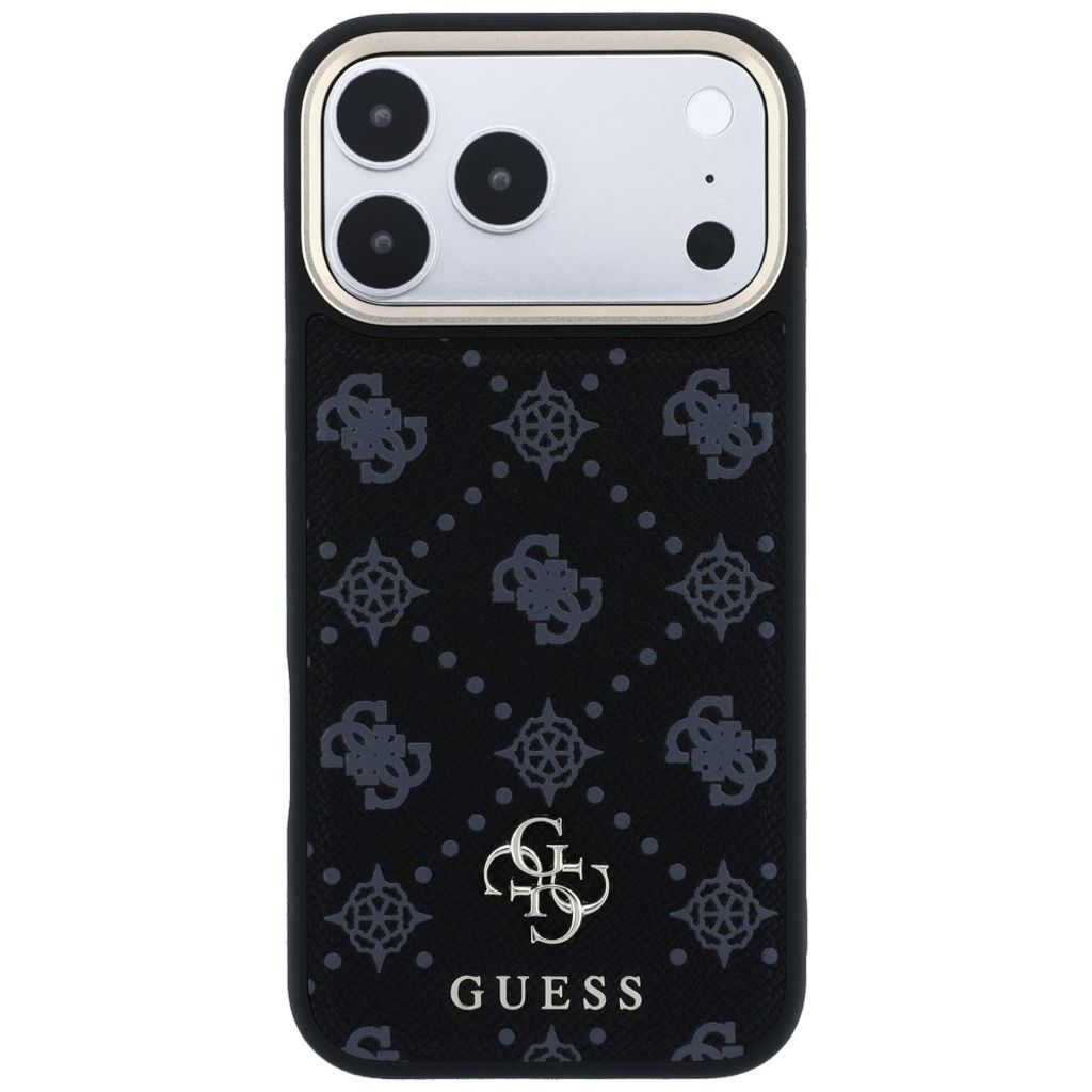 Guess Peony 4G Small Logo MagSafe -kuori  iPhone 17 Pro Max/18 Pro Max:lle - Musta