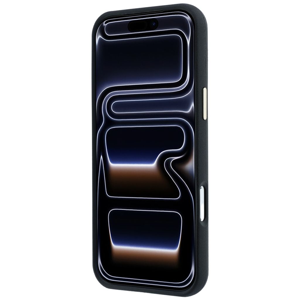 Guess Perforated 4G Gold Logo MagSafe -kuori iPhone 17 Pro/18 Pro:lle - Musta