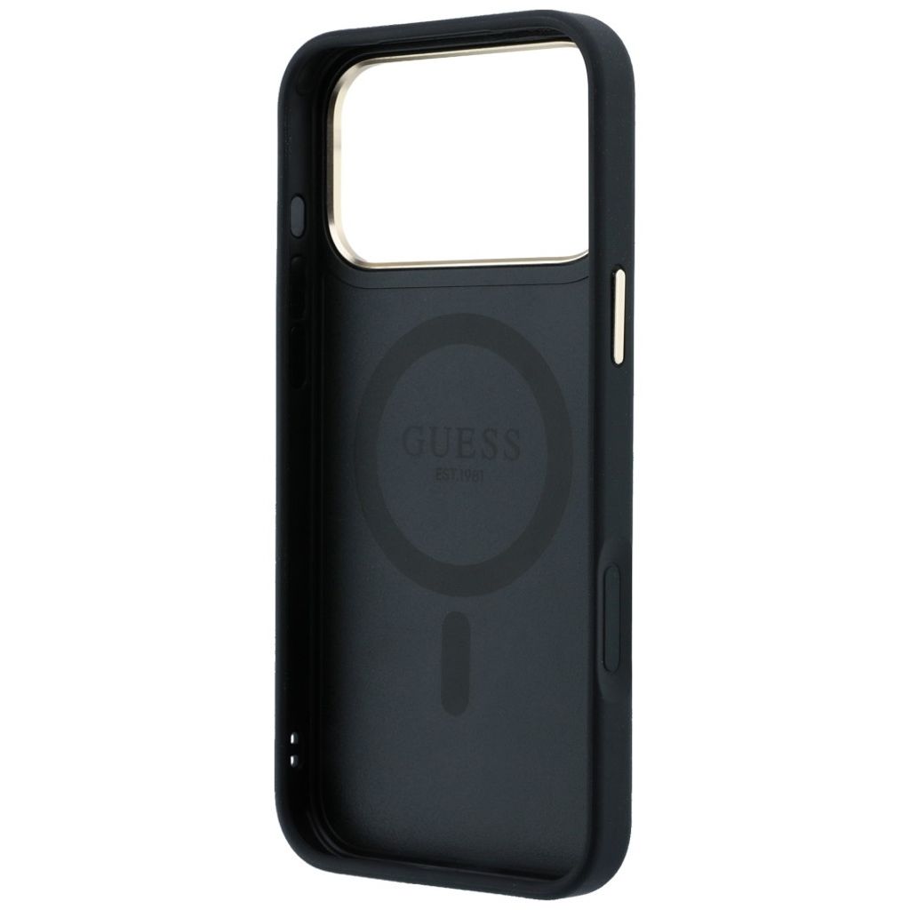 Guess 4G Classic Logo MagSafe -kuori iPhone 17 Pro Max/18 Pro Max:lle - Musta