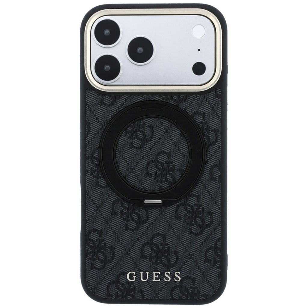 Guess 4G Classic Logo MagSafe -kuori iPhone 17 Pro Max/18 Pro Max:lle - Musta