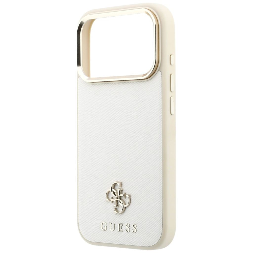 Guess Saffiano Small 4G Logo MagSafe -kuori iPhone 17 Pro Max/18 Pro Max:lle - Beige