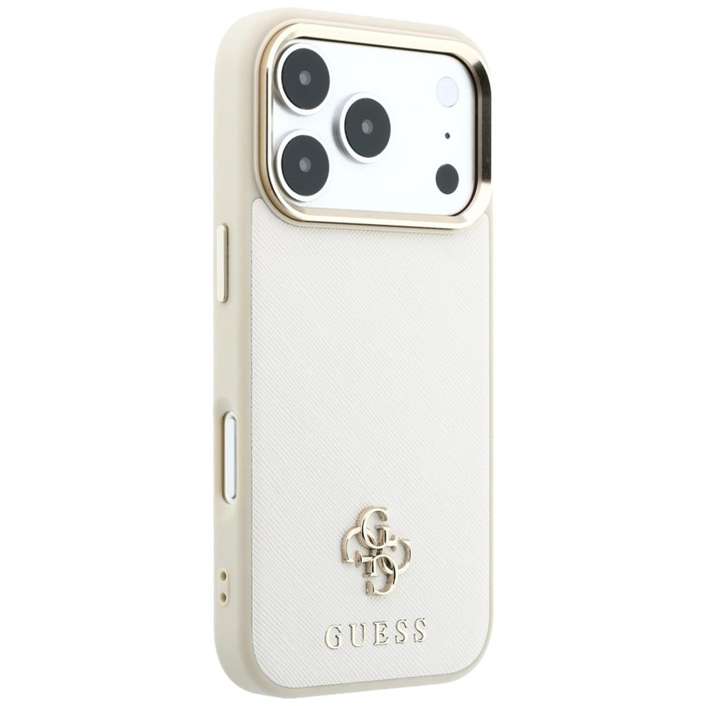 Guess Saffiano Small 4G Logo MagSafe -kuori iPhone 17 Pro Max/18 Pro Max:lle - Beige