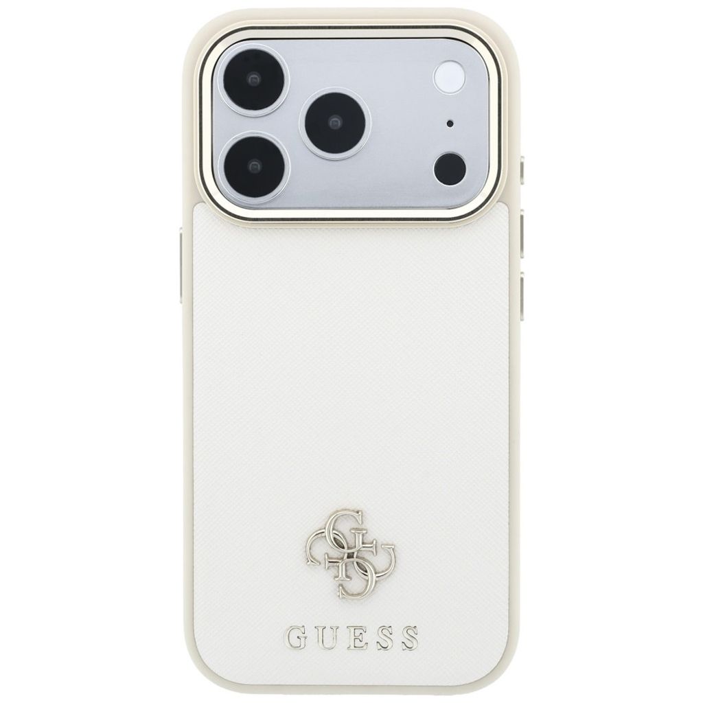 Guess Saffiano Small 4G Logo MagSafe -kuori iPhone 17 Pro Max/18 Pro Max:lle - Beige
