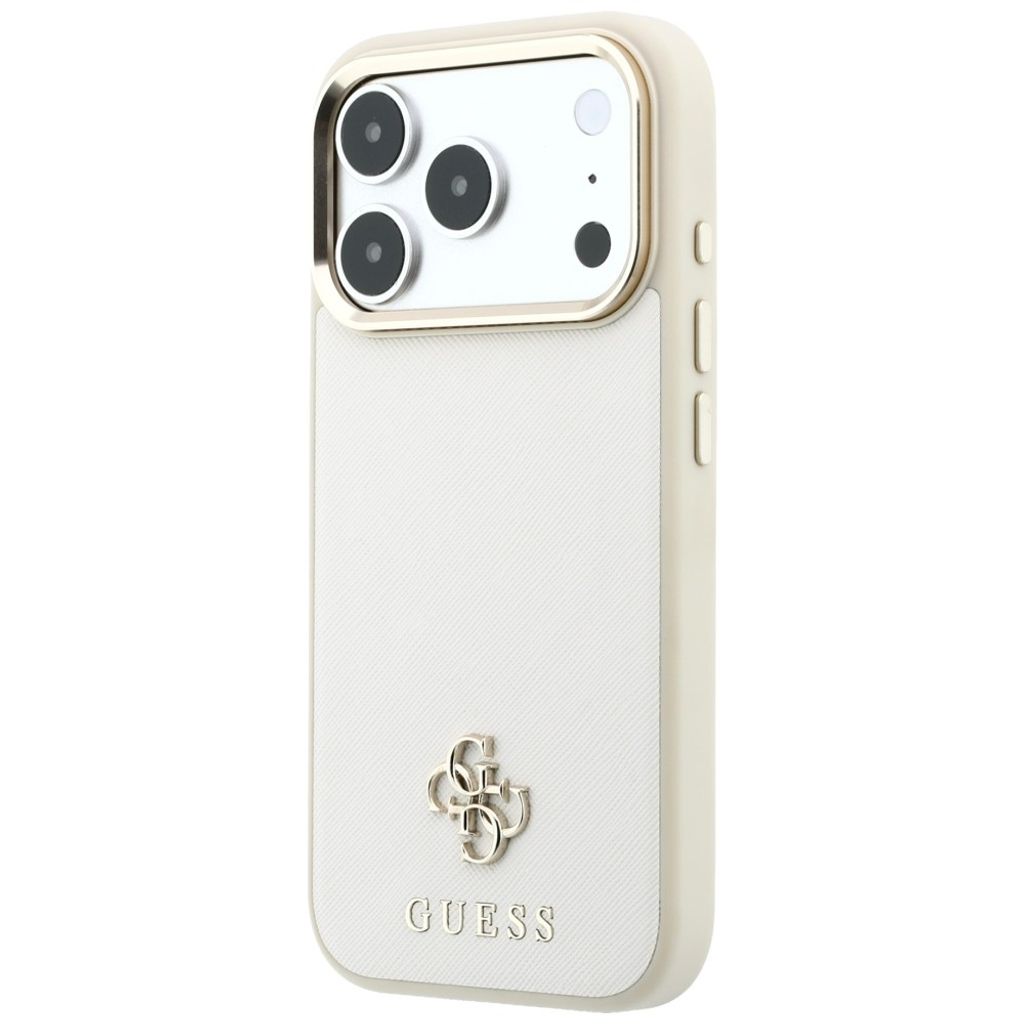 Guess Saffiano Small 4G Logo MagSafe -kuori iPhone 17 Pro Max/18 Pro Max:lle - Beige