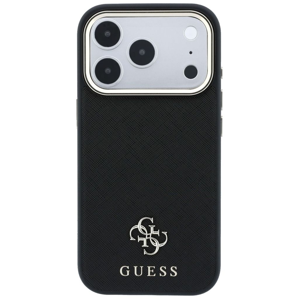 Guess Saffiano Small 4G Logo MagSafe -kuori  iPhone 17 Pro Max/18 Pro Max:lle - Musta