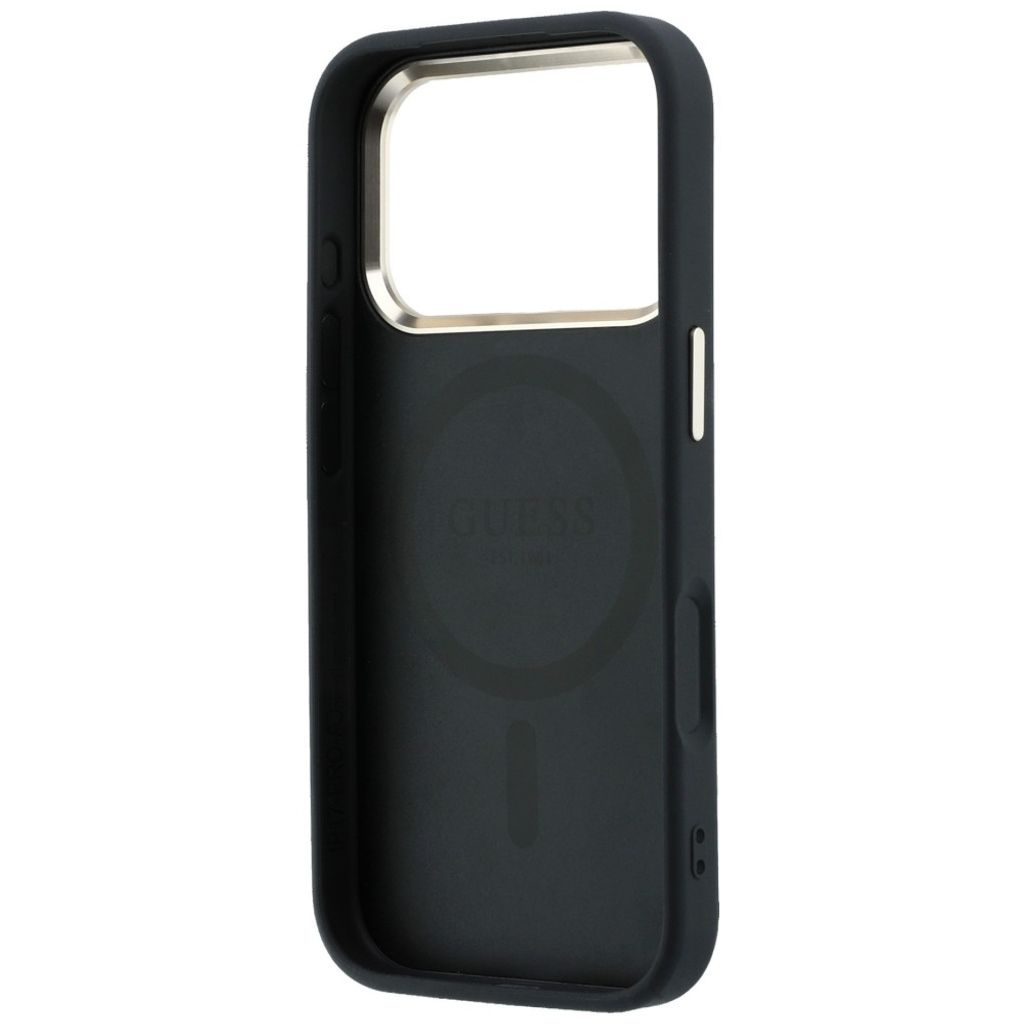 Guess Saffiano Small 4G Logo MagSafe -kuori  iPhone 17 Pro Max/18 Pro Max:lle - Musta