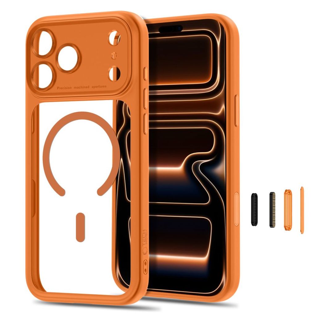 Tech-Protect MagPeak MagSafe CC -kuori till iPhone 18 Pro/17 Pro - Oranssi