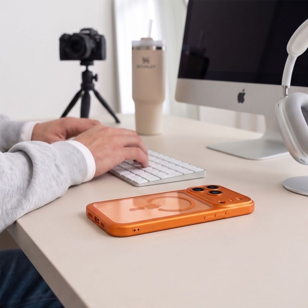 Tech-Protect MagPeak MagSafe CC -kuori till iPhone 18 Pro/17 Pro - Oranssi