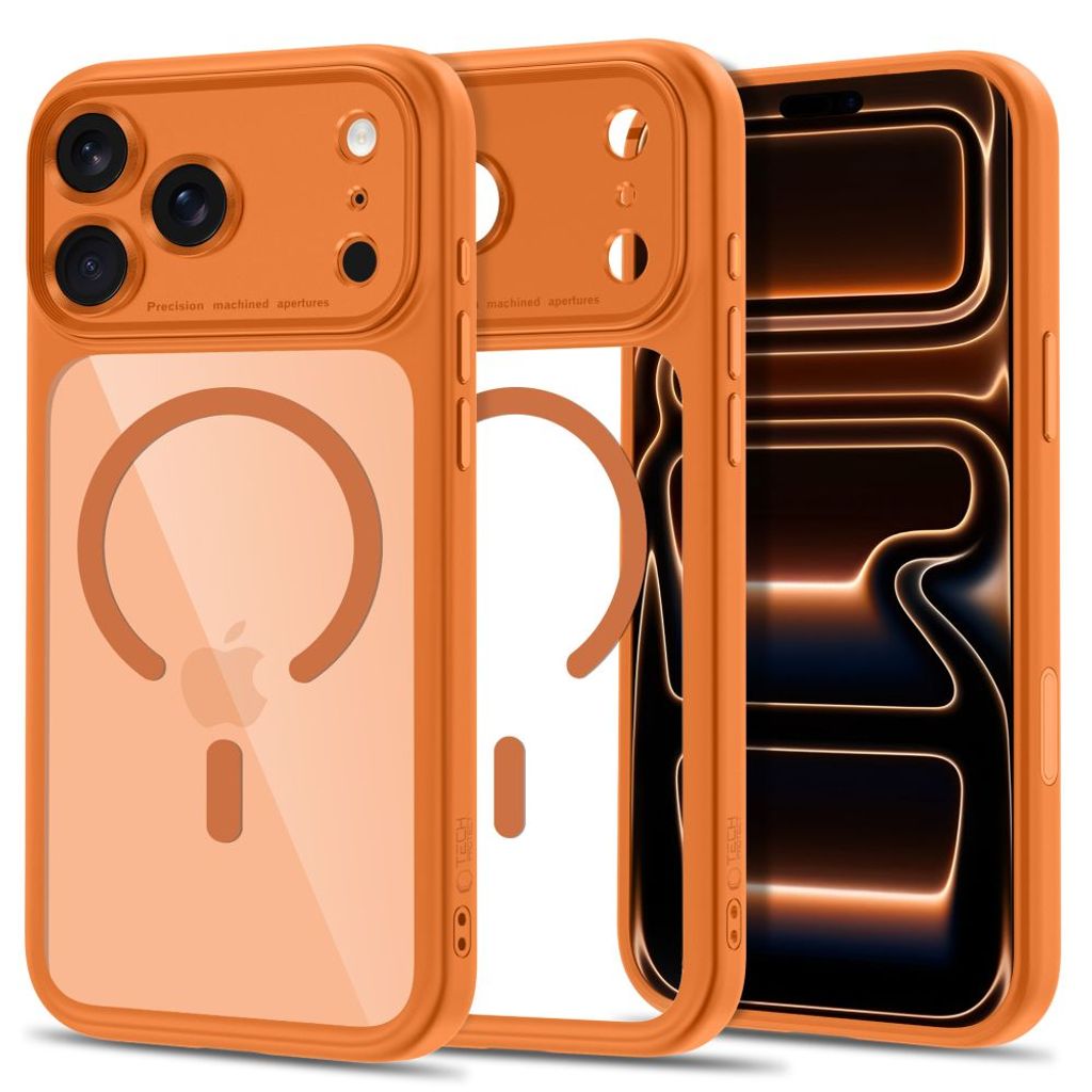 Tech-Protect MagPeak MagSafe CC -kuori till iPhone 18 Pro/17 Pro - Oranssi