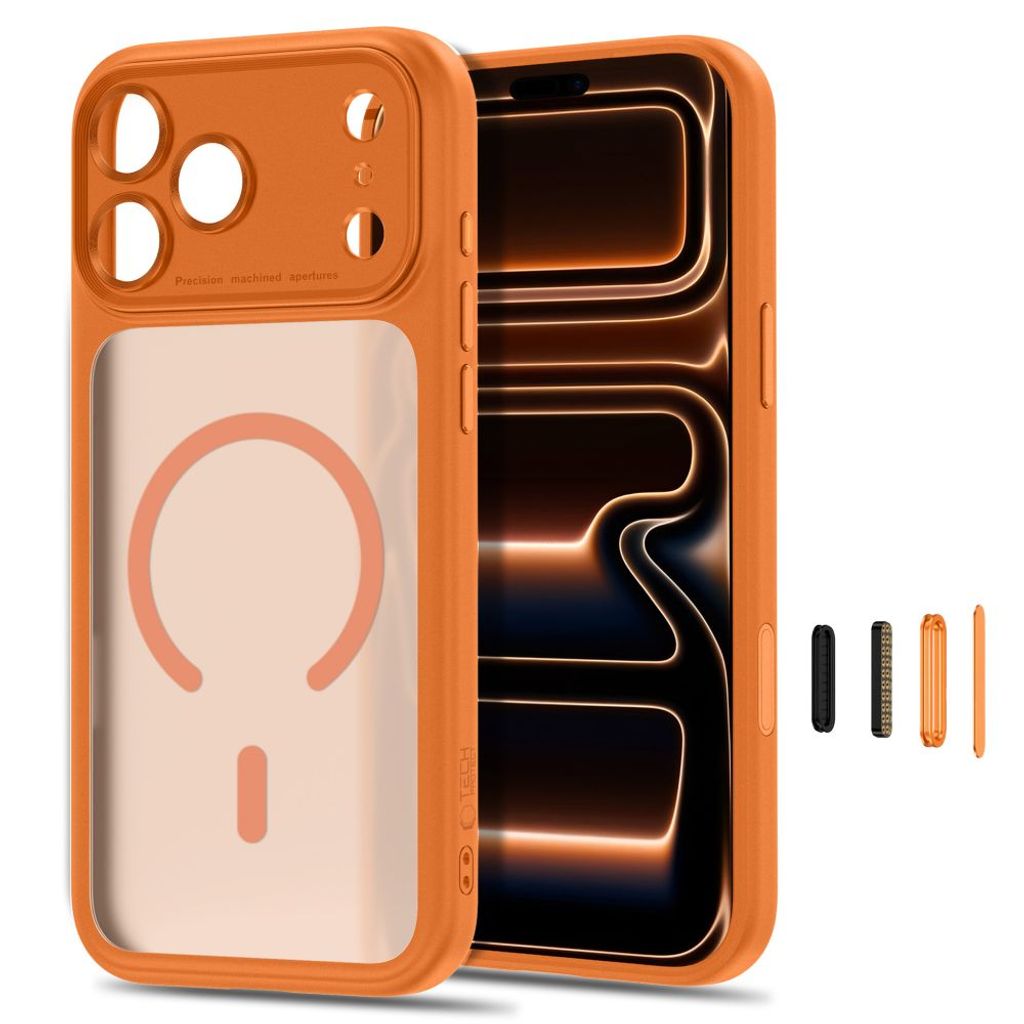 Tech-Protect MagPeak MagSafe CC -kuori till iPhone 18 Pro Max/17 Pro Max - Oranssi