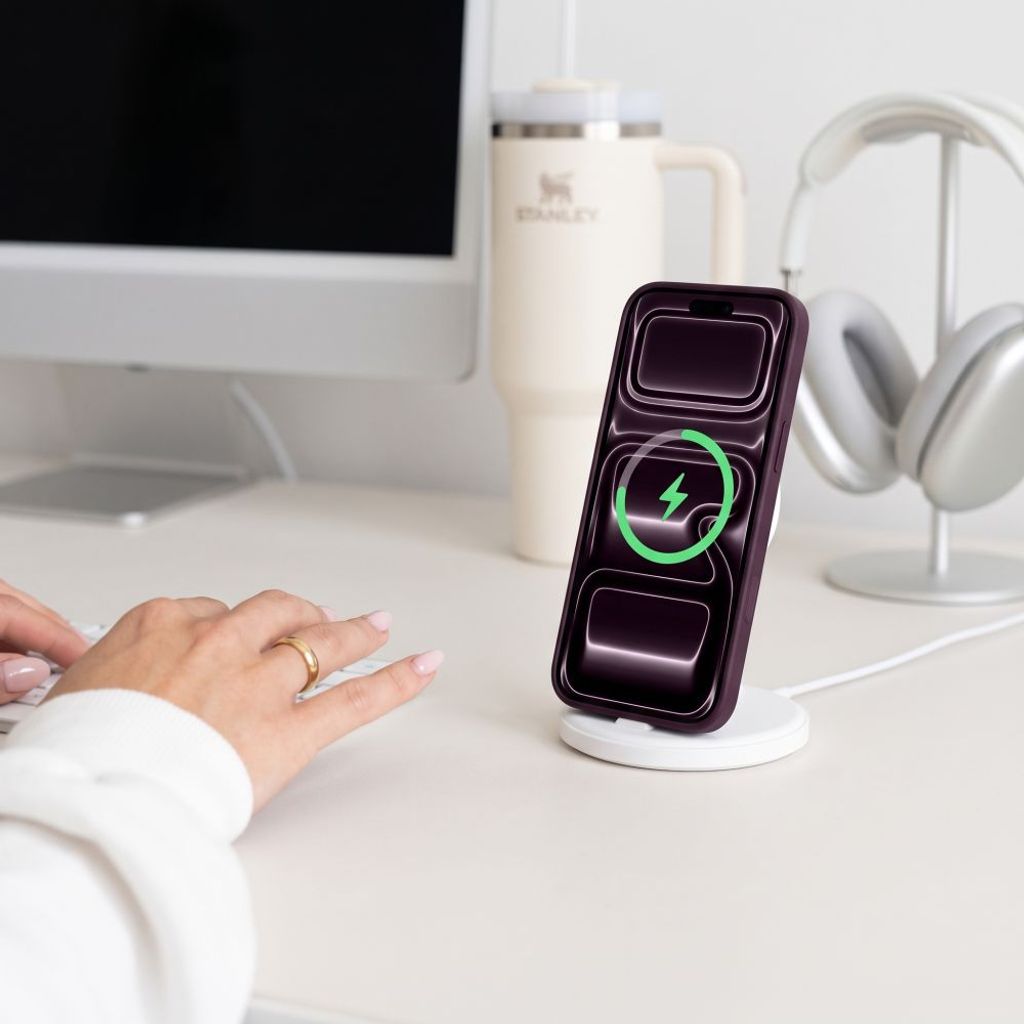 Tech-Protect MagPeak MagSafe CC -kuori iPhone 18 Pro Max/17 Pro Max - Dark Cherry