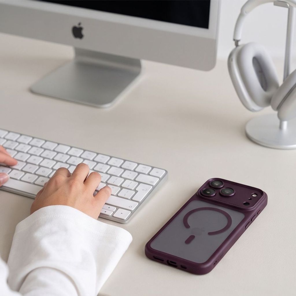 Tech-Protect MagPeak MagSafe CC -kuori iPhone 18 Pro Max/17 Pro Max - Dark Cherry