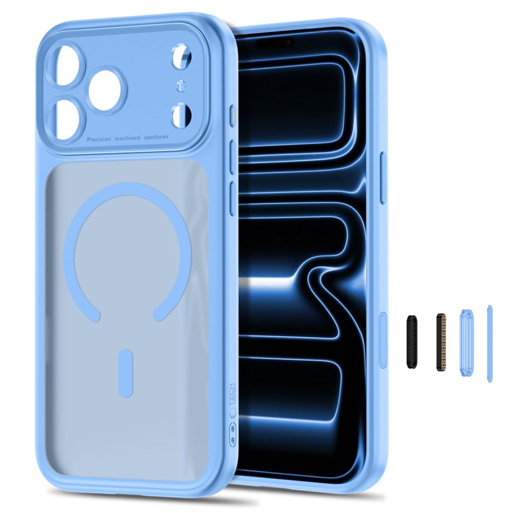 Tech-Protect MagPeak MagSafe CC -kuori till iPhone 18 Pro Max/17 Pro Max - Vaaleansininen