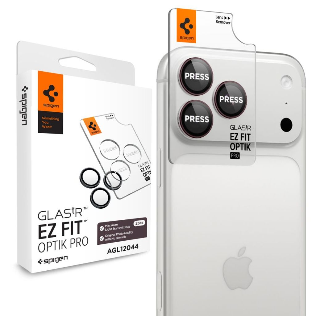 Spigen Optik Pro Glas.tR EZ Fit Linsskydd 2st iPhone 18 Pro/18 Pro Max - Röd