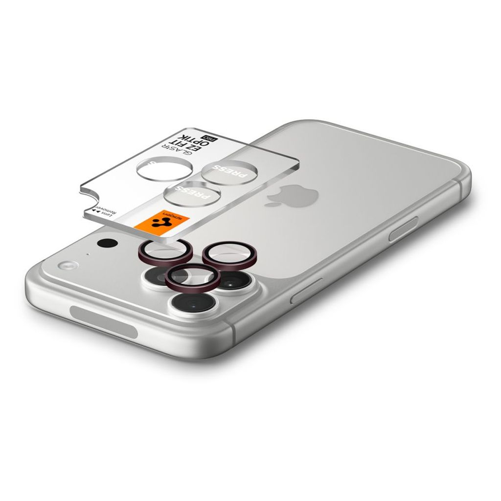 Spigen Optik Pro Glas.tR EZ Fit Linsskydd 2st iPhone 18 Pro/18 Pro Max - Röd