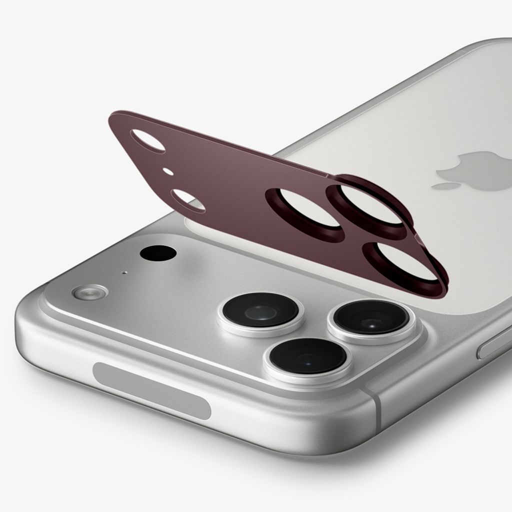 Spigen Optik Pro XL Glas.tR EZ Fit Linsskydd till iPhone 18 Pro - Dark Cherry