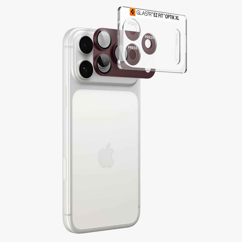 Spigen Optik Pro XL Glas.tR EZ Fit Linsskydd till iPhone 18 Pro - Dark Cherry