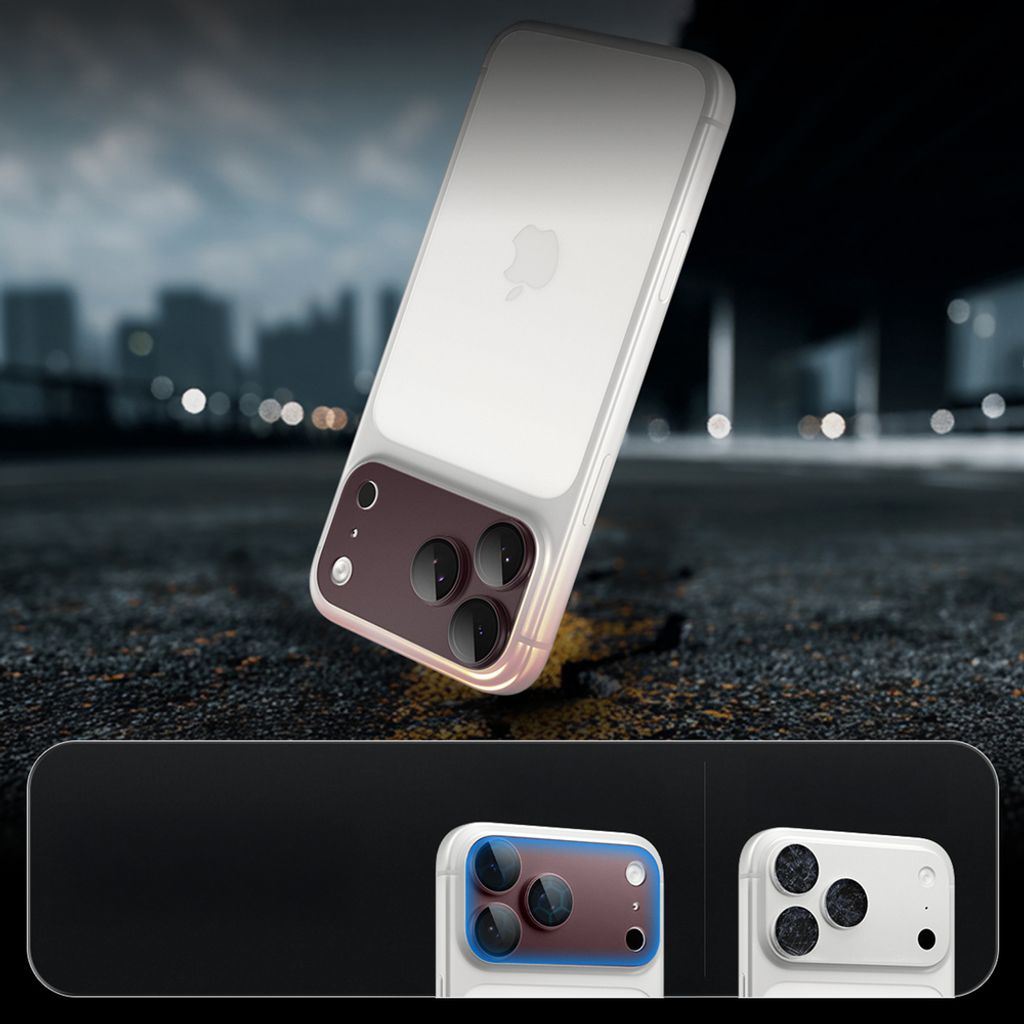 Spigen Optik Pro XL Glas.tR EZ Fit Linsskydd till iPhone 18 Pro - Dark Cherry