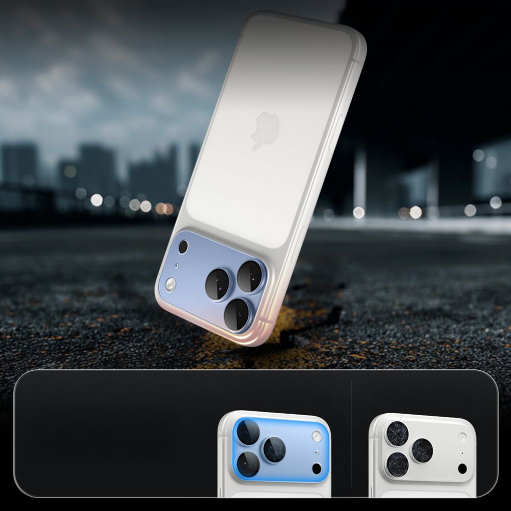 Spigen Optik Pro XL Glas.tR EZ Fit Linsskydd till iPhone 18 Pro - Ljusblå