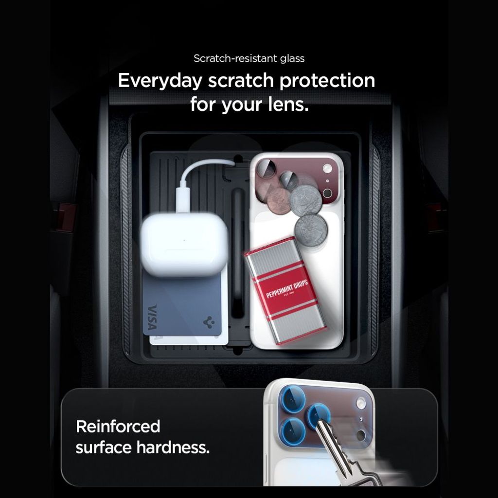 Spigen Optik Pro XL Glas.tR EZ Fit Linsskydd iPhone 18 Pro Max - Dark Cherry