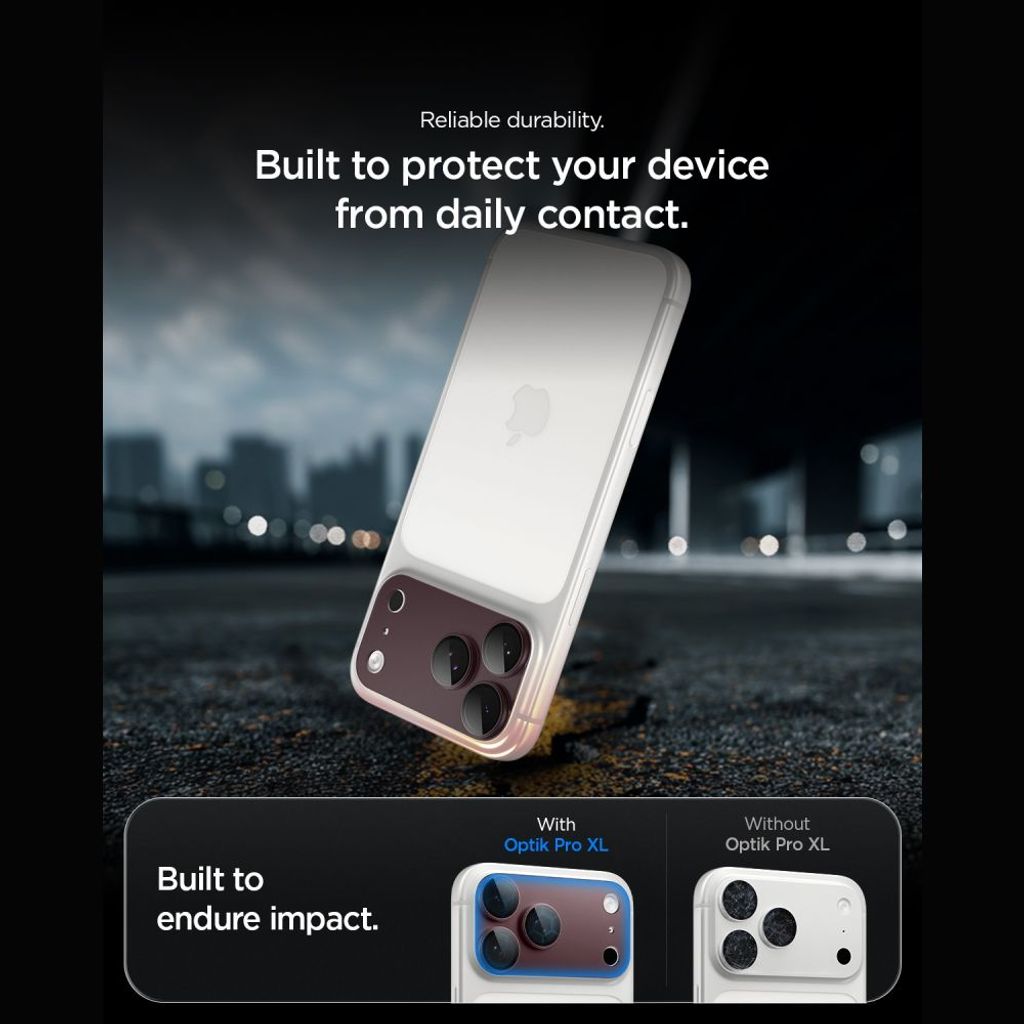 Spigen Optik Pro XL Glas.tR EZ Fit Linsskydd iPhone 18 Pro Max - Dark Cherry