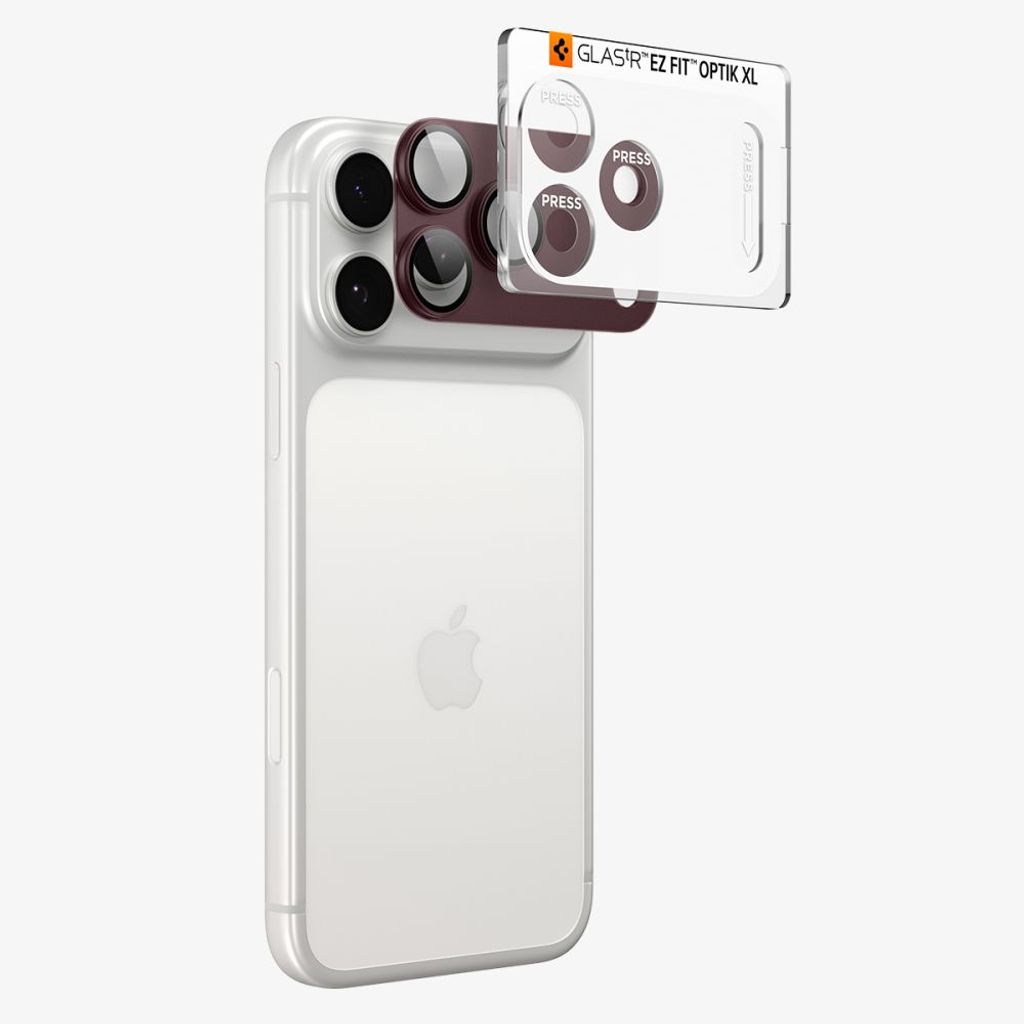 Spigen Optik Pro XL Glas.tR EZ Fit Linsskydd iPhone 18 Pro Max - Dark Cherry