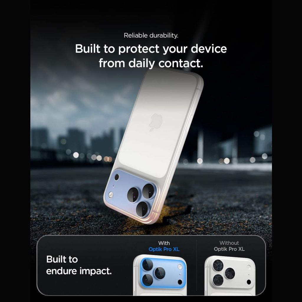 Spigen Optik Pro XL Glas.tR EZ Fit Linsskydd till iPhone 18 Pro Max - Ljusblå