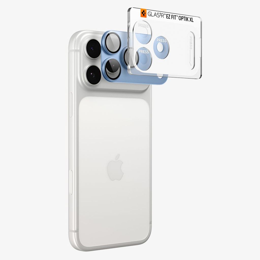 Spigen Optik Pro XL Glas.tR EZ Fit Linsskydd till iPhone 18 Pro Max - Ljusblå