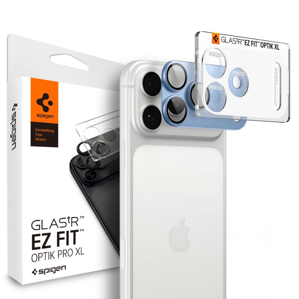 Spigen Optik Pro XL Glas.tR EZ Fit Linsskydd till iPhone 18 Pro Max - Ljusblå