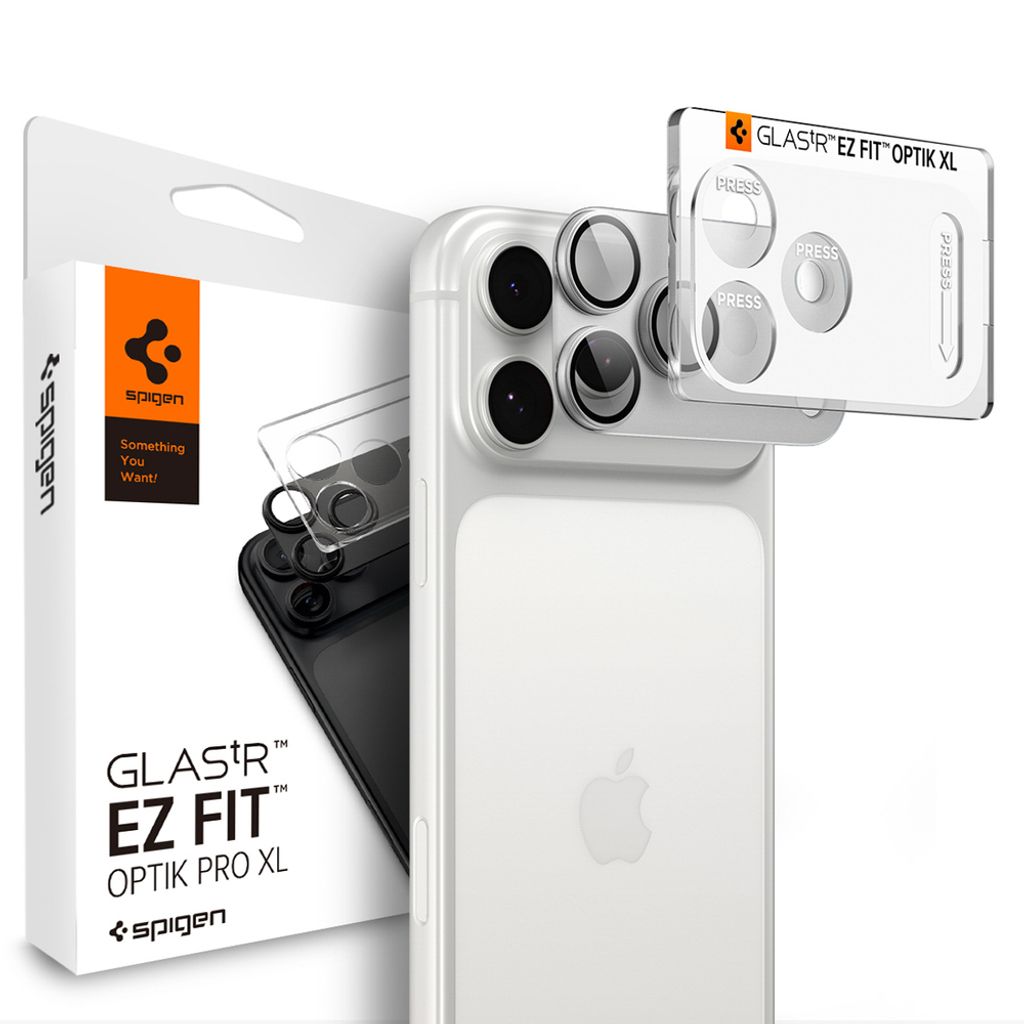 Spigen Optik Pro XL Glas.tR EZ Fit Linsskydd till iPhone 18 Pro - Silver
