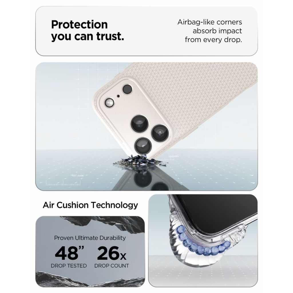 Spigen Liquid Air -kuori till iPhone 18 Pro/17 Pro - Titaani