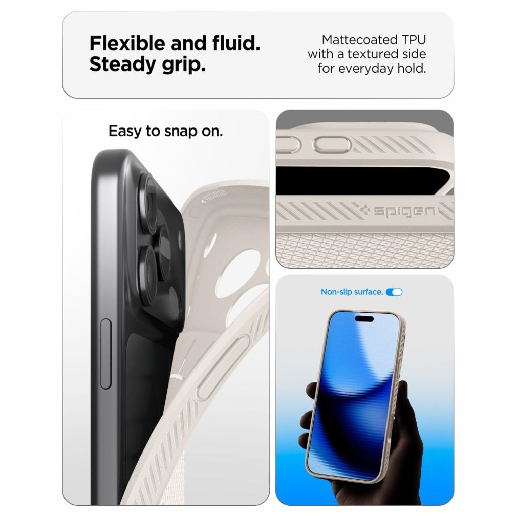 Spigen Liquid Air -kuori till iPhone 18 Pro/17 Pro - Titaani