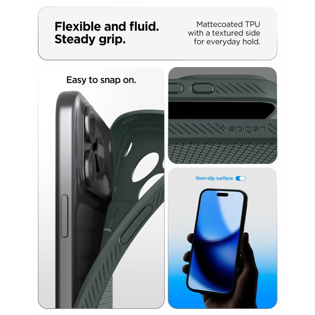 Spigen Liquid Air -kuori till iPhone 18 Pro Max/17 Pro Max - Vihreä