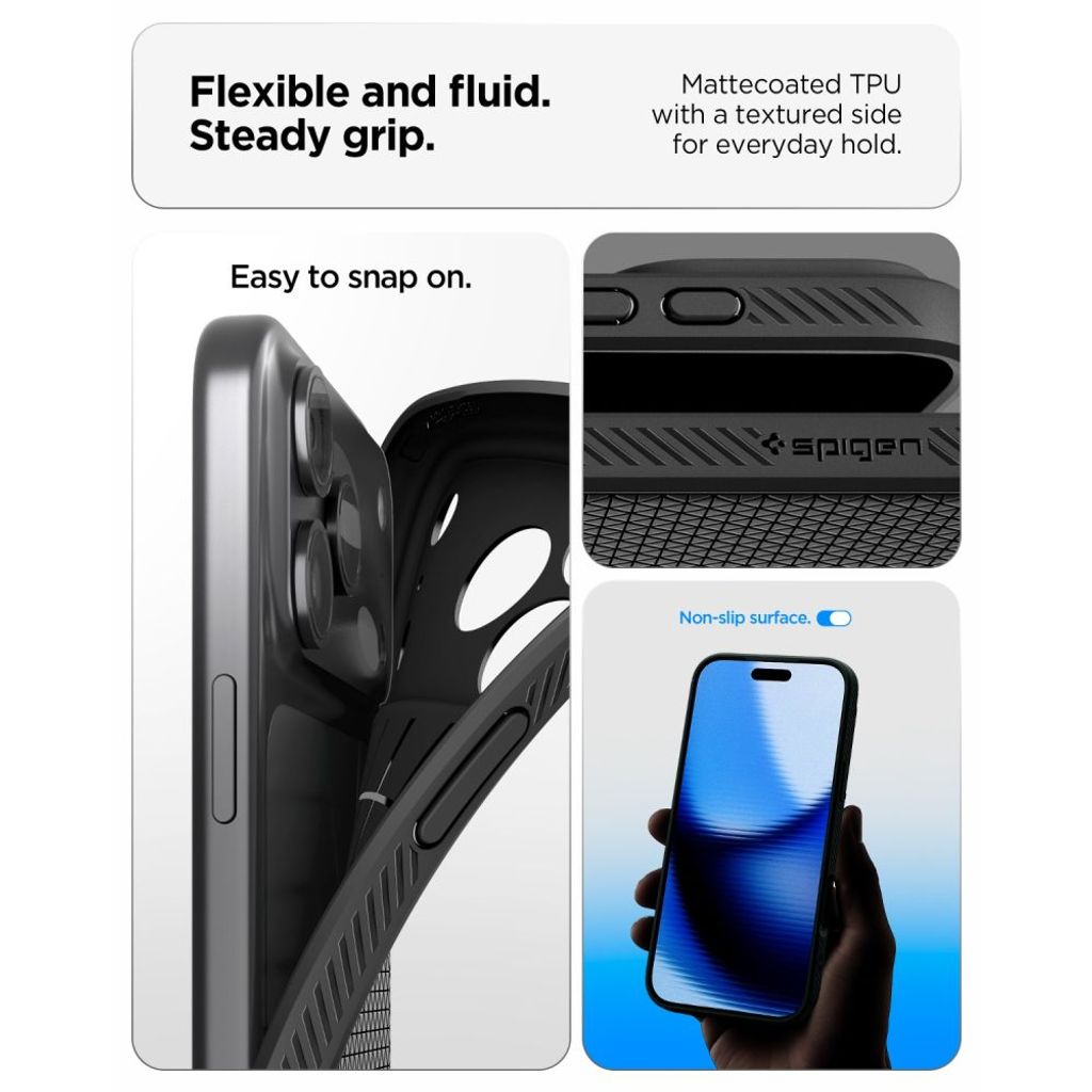 Spigen Liquid Air -kuori till iPhone 18 Pro Max/17 Pro Max - Musta