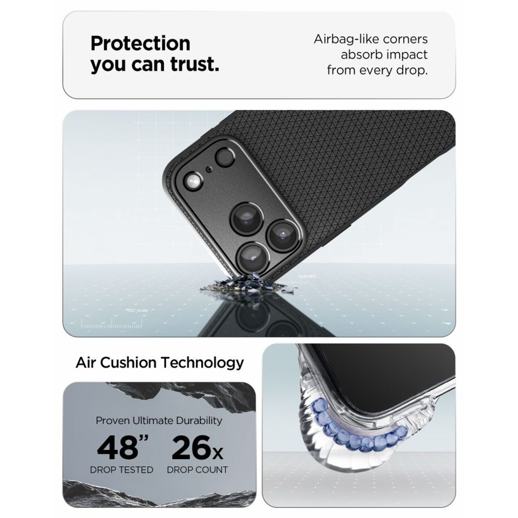 Spigen Liquid Air -kuori till iPhone 18 Pro Max/17 Pro Max - Musta