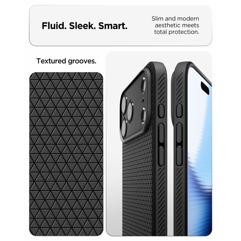 Spigen Liquid Air -kuori till iPhone 18 Pro Max/17 Pro Max - Musta