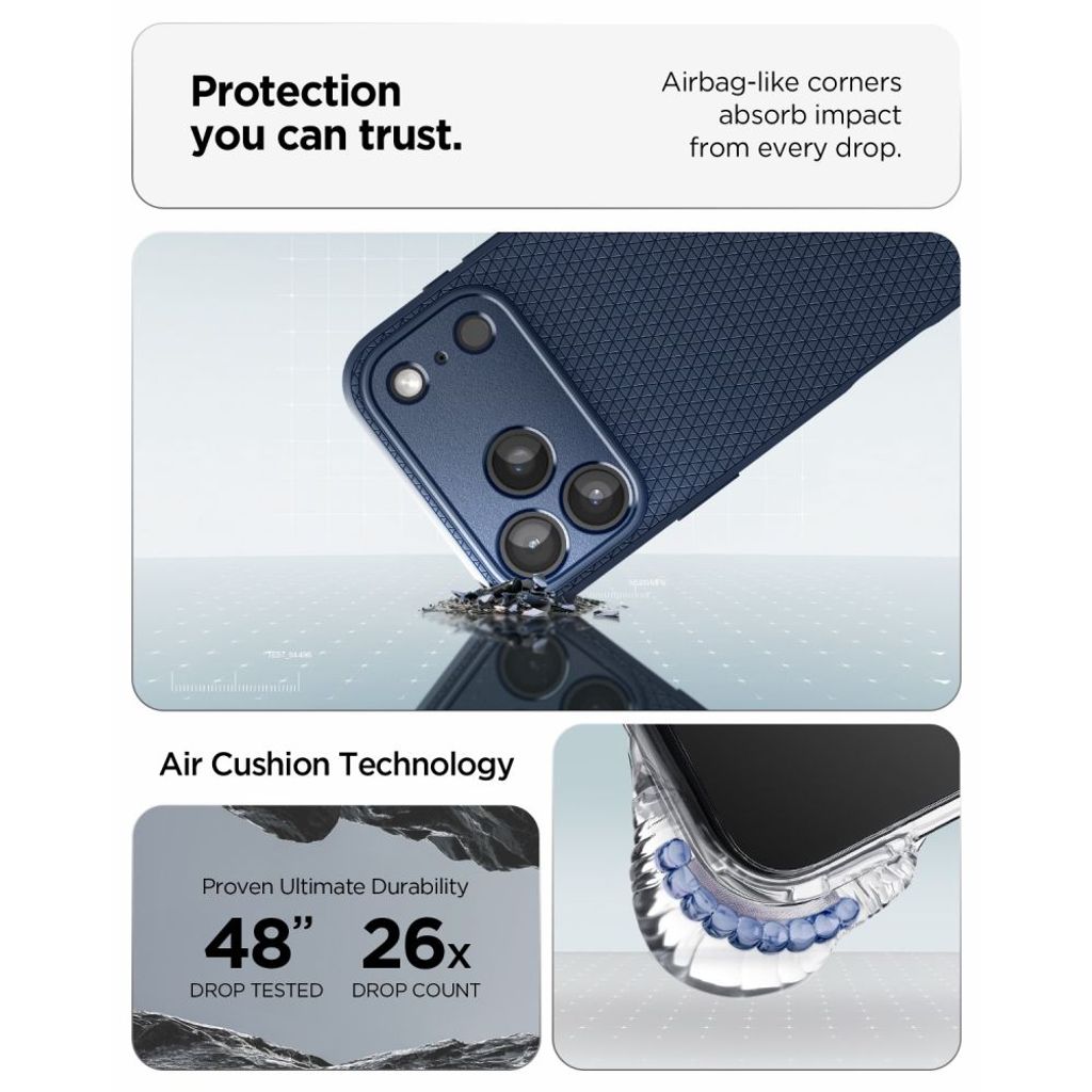 Spigen Liquid Air -kuori till iPhone 18 Pro Max/17 Pro Max - Sininen