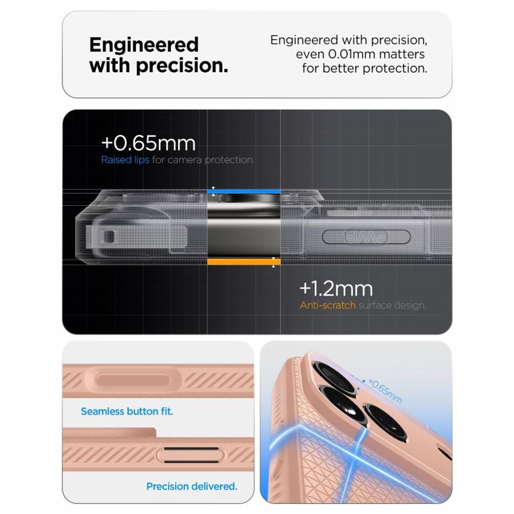 Spigen Liquid Air -kuori till iPhone 18 Pro Max/17 Pro Max - Vaaleanpunainen