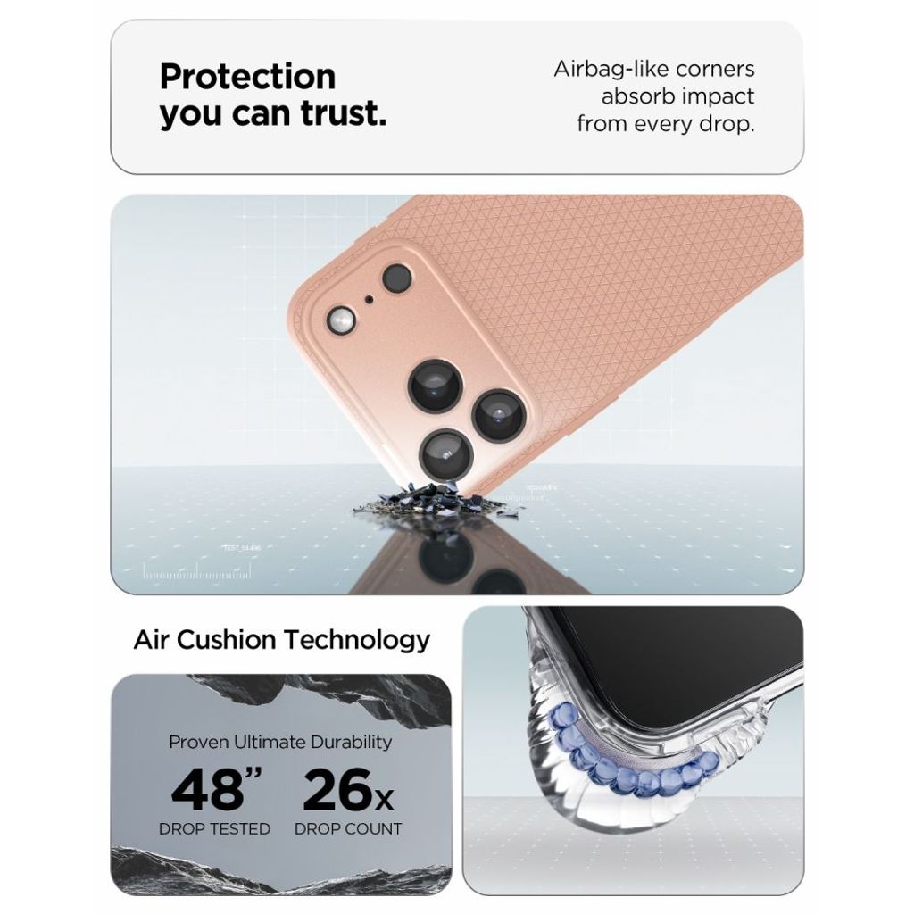 Spigen Liquid Air -kuori till iPhone 18 Pro Max/17 Pro Max - Vaaleanpunainen