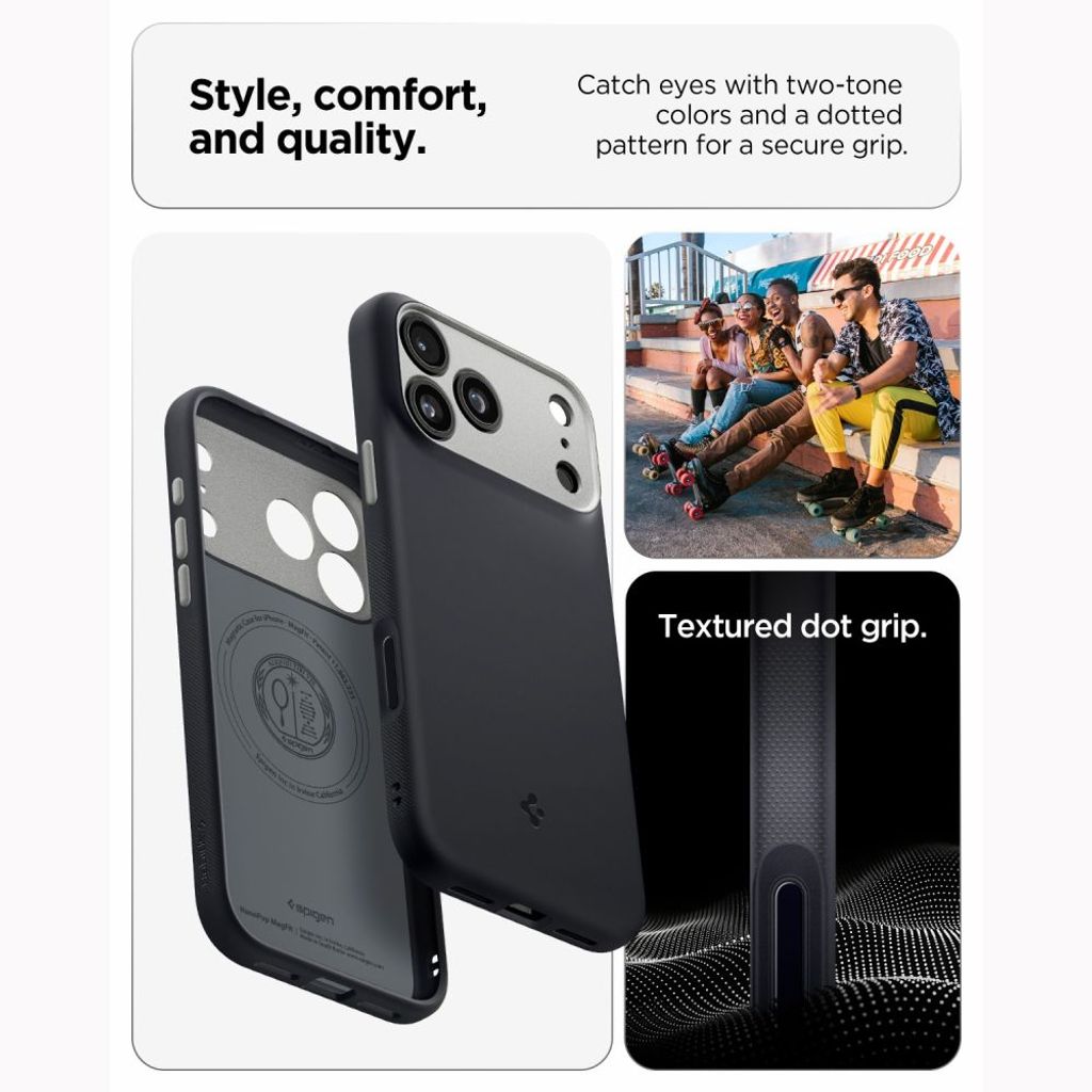 Spigen Nano Pop MagSafe -kuori till iPhone 18 Pro/17 Pro - Musta